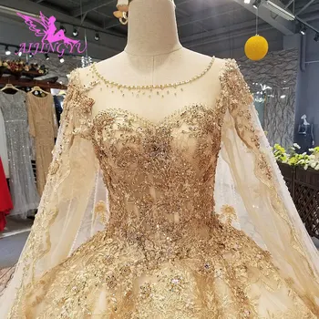 AIJINGYU Pagaminti Turkijoje Musulmonų Nuotakos Suknelė Afrikos Frocks Geriausias Žiemos Derliaus Teptuku Suknelės Išaugo Gražių Vestuvių Suknelės