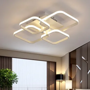 Aikštėje Akrilo LED Lubų Šviesos gyvenimo kambario, Miegamasis, Modernus LED Lamparas de techo Naujas Baltos spalvos Pritemdomi Lubų Lempos Šviestuvai