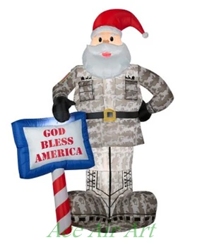 Airblown Su God Bless Amerika Pasirašyti Oro Karinių Santa