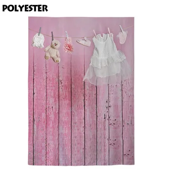 Alenjoy fotografijos foną, baby shower lokys drabužius rožinė mergaitė medžio fone, photocall photobooth photoshoot prop studija