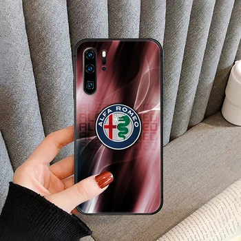 Alfa romeo giulietta Automobilio Logotipas Telefono dėklas Padengti Huawei P Mate Smart 10 20 30 40 Lite Z 2019 Pro juoda Juoda Premjero Silikono