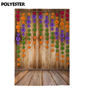 Allenjoy backdrops fotografijos derliaus medinės juostelės spalvinga gėlių dekoracija fotografijos photobooth fone
