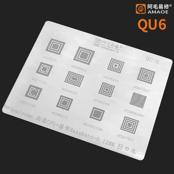 Amaoe QU6 Už Qualcomm CPU Baseband Chip IC MDM8215 MSM7521 MSM8909W MDM6600 MSM6246 MSM7227 BGA Reball Reballing Trafaretas
