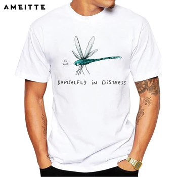AMEITTE Mielas Mėlynos Dragonfly, T-Marškinėliai, vyriški Užsakymą Vabzdžių Print T Shirt Aukštos Kokybės Hipster Vyrų Geek Stiliaus Viršūnes Tee