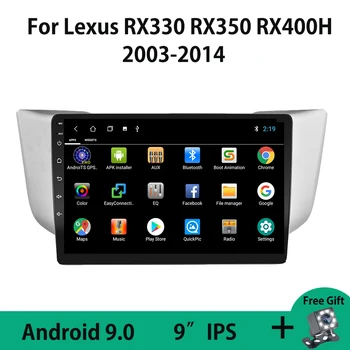 Android 9.0 Automobilio Radijo Lexus RX330 RX350 RX400H 2003-Multimedia Vaizdo Grotuvas, Navigacija, Stereo GPS Veidrodis Nuorodą Carplay