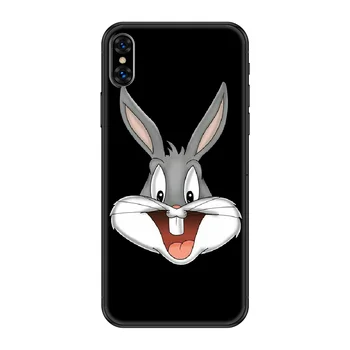 Animacinių filmų Bugs Bunny Telefono dėklas Skirtas iphone 4, 4s, 5 5S SE 5C 6 6S 7 8 plus X XS XR 11 PRO MAX 2020 juoda prabanga funda silikono padengti