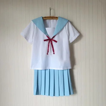 Anime Cosplay Kostiumai, Kawaii Japonų Mokyklos Sailor Vienodą Moterų Suknelė Przybornik Viršuje+Skiirt S-XXL