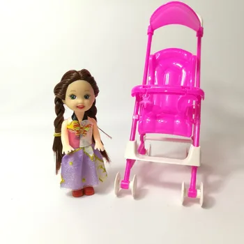 Apsimesti Žaisti Priedai Rožinė Asamblėjos Lėlė Baby Sport Vežimėlis Vaikų Darželio Barbie Lėlė Mergaitė Dovana Vaikas Žaidžia Namuose Baldai Žaislas