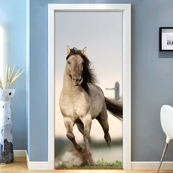 Arklių Durų Lipdukai 3D Tapetai Miegamajame, Gyvenamasis Kambarys Durų Plakatas Freskos PVC lipnios Vandeniui Namų Dekoro Lipdukai