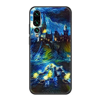Art Van Gogh aliejaus tapybai Telefoną atveju Huawei P Mate P10 P20 30 P40 10 20 Smart Z Pro Lite 2019 juodas silikonas atsparumas vandeniui