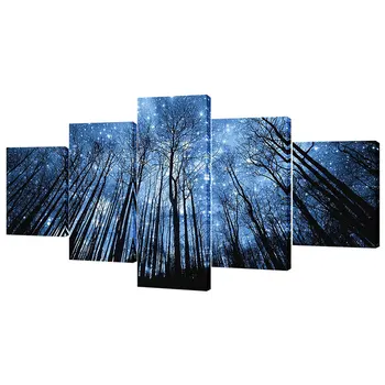 Artryst 5 vnt fantazijos miško žvaigždėtas dangus drobės dekoratyvinis vandeniui atsparus dilimui HD kambarys plakatas apdailos WY092
