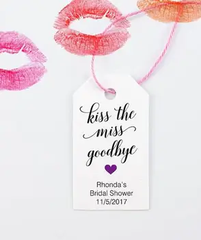 Asmeninį Kiss Miss Sudie vestuvių sveikinimo dovana dalyvavimo Šalies Naudai Žymes nuotakos dušas Bachelorette užsakymas Korteles