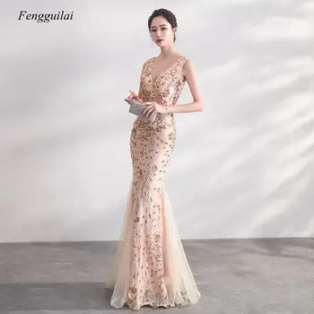 Aukso Spalvos China Vestido Ilgas Elegantiškas Moterų Suknelė Moterims