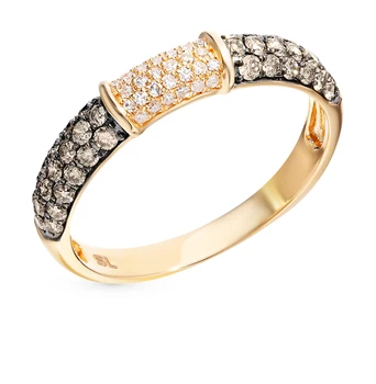 Aukso žiedas su konjaku deimantų saulės mėginio 585
