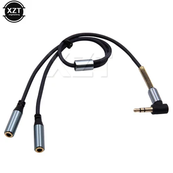 Aukštos Kokybės 1 2 Dual Y Audio Splitter Cable Adapter Aukso Jungtis Ausinių #UO 3,5 mm