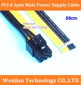 Aukštos Kokybės 50cm PCI-E PCIe PCI Express 6p 6Pin Uosto Grafika Vaizdo plokštė DIY Energijos Plokščių Kabelių 6 pin Laido, pagaminti pagal 18AWG
