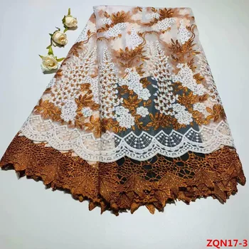 Aukštos Kokybės Afrikos Stiliaus, Siuvinėtų Prancūzijos Aukso China Suknelė Tiulio Nėrinių Afrikos Audinys