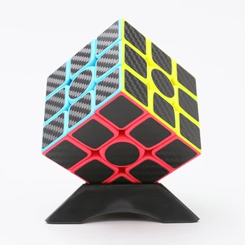 Aukštos kokybės anglies pluošto lipdukas cube3x3 greitis kubas 3x3x3 įspūdį magic cube švietimo žaislai, game cube pavara