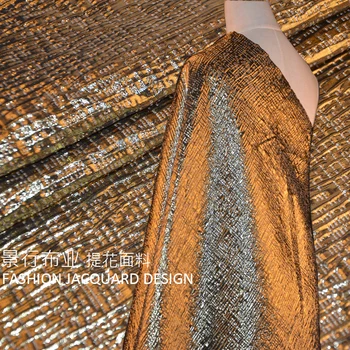 Aukštos kokybės aukso linija žakardo mados audinio metalo vėjo suknelė, šortai medžiaga 145cm platus 400g/m