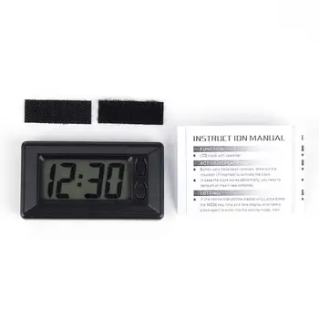 Aukštos Kokybės Lipnios LCD Mini Skaitmeninis Laikrodis, Auto, Automobilių, Sunkvežimio Prietaisų skydelį Data Laikas Kalendorių Juodosios Transporto Elektroninis Laikrodis