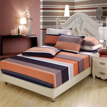 Aukštos Kokybės paprastas stilius pilka balta Taškas geometrinis lova įrengtas, Medvilnės patalynės Elastingas čiužinys minkštas užvalkalas Namų Tekstilė