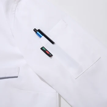 Aukštos kokybės Unisex virėjo darbo drabužiai restoranas virimo poliesterio, medvilnės kvėpuojantis vienodas virėja ilgomis rankovėmis Mygtukų striukė nauja