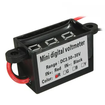 Aukštos Kokybės Vandeniui 0.28 DC 3.5-30 V Mini Skaitmeninis LED Voltmeter Voltas Metrui F 12V Automobilio Moto