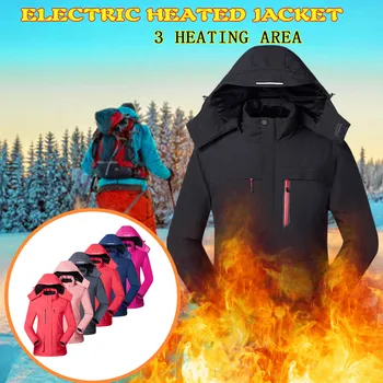 Aukštos kokybės Vyrai Kailis outwear USB Įkrovimo Šildymo Lauko Striukė Vėjo Alpinizmo Tiktų Vyrų Mens Striukes, paltas 2021