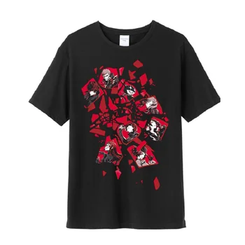 Aukštos Q Unisex Anime Persona 5 Tee Marškinėliai T shirt studentų Laisvalaikio Medvilnės Persona 4 T-shirt tees Marškinėliai