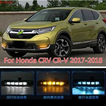 Aukštos rungtynės Honda CRV CR-V 2017 2018 LED DRL Vairavimo Šviesos važiavimui Dieną priešrūkinis žibintas su geltona posūkio signalo stiliaus Relė