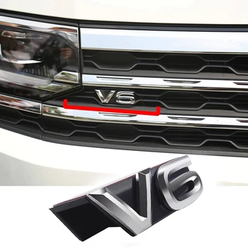 Auto Produktų Emblemos V6 Grotelės Lipdukas, skirtas VW TERAMONT PHIDEON ARTEON MAGOTAN PASSAT TOUAREG TIGUANL VW V6 Lipdukas