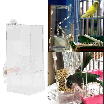 Automatinis Paukščių Lesyklėlę Skaidrus Pet Bird Cage Finansuojančiojo Maisto Konteinerį Kūdikį Papūga Automatinė Tiektuvai