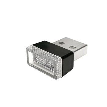 Automobilinis USB LED Šviesos Atmosfera Dekoratyvinės Šviesos Avarinis Universalus Nešiojamų PC Prijungti Žaisti Atsitiktinių Spalvų