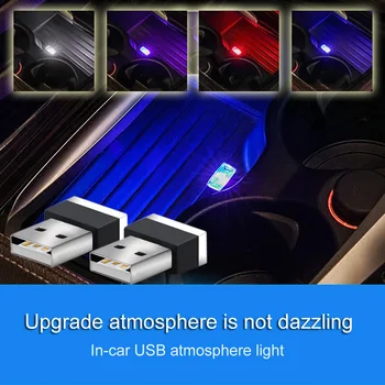 Automobilio LED Lemputė USB Atmosfera Šviesą Hyundai Avante Porter Didybė Sonata Santafe i30 HB20 Solaris 