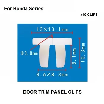 Automobilio Stilius 10x Honda antveržlę Aikštėje Interjero Skydelis Kniedės Auto Apdaila Įrašus / Nailono Laikiklis Klipas / plėtra riešutų Naujas