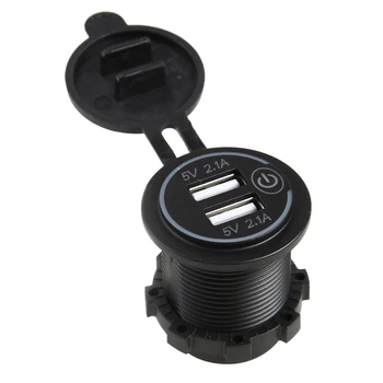 Automobilių, Motociklų 4.2 USB Įkroviklį, su sensoriniu Jungikliu, LED Voltmeter Lizdo Adapteris, skirtas Lauko Asmeninių Automobilių Dalys Apdaila