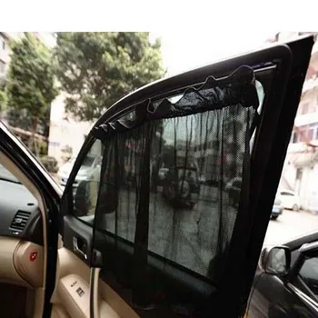 Automobilių šoninių langų užuolaidos skėtį nuo saulės juoda akių gazas užuolaidų UV Apsauga su siurbimo taures Kvėpuojantis 2 Vnt/daug Nauja Universali