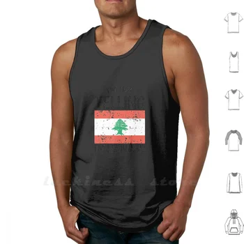 Aš Ne Šaukti aš Libano V3 Rankovių Tank Top Vest Medvilnės Libanas Libano Artimųjų Rytų arabų Šiitų musulmonų Sunitų Maronitų