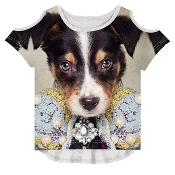 Baby girl Vasaros Vaikų Mados 3D T-Shirt Markės Dizaino Marškinėliai vaikams Mergina tees Gražus šuo spausdinti