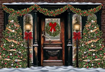Backdrops Žiemos Linksmų Kalėdų Medį Lankas Varpai, Šviesos Vainikas Apdailos Baneriai Fotografijos Fone fotostudija