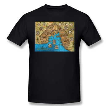 Baldur 's Gate Žemėlapis Atsitiktinis Mados T-shirt Karšto Pardavimo Baldur' s Gate T-shirt Marškinėliai Medvilnė, O Kaklo