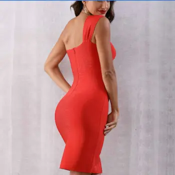 Balta Juoda Raudona Naujas Slim Moterų Tvarstis Suknelė Įžymybė Vakare Šalies Klubas Suknelės Vestido Vieną Petį Vasaros Suknelės
