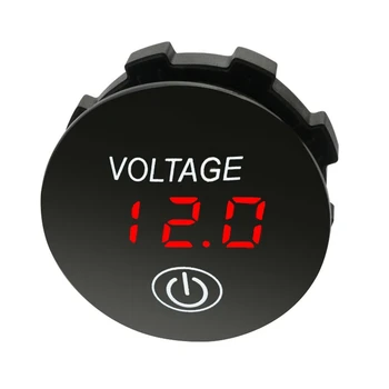 Baterijos Talpa Ekranas Voltmeter LED Skaitmeninis voltmetras su Touch-ON, OFF Jungiklis Automobilį, Motociklą DC 3V-35V