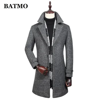 BATMO naują atvykimo žiemos aukštos kokybės vilnos tranšėjos paltai vyrams,vyriški vilnos atsitiktinis striukės,plius dydis M-4XL MY812