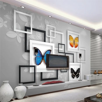 Beibehang Abstrakčių Geometrinių Svajonė Drugelis foto tapetai, sienų 3d, Apimantis Miegamasis, TV Foną sienos-popieriaus
