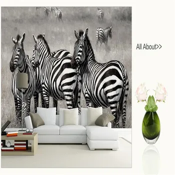 Beibehang Pritaikyti 3d foto tapetai Europos paprasta zebra nuotraukos televizijos gyvenamasis kambarys sofos, sienos, sienų tapetai