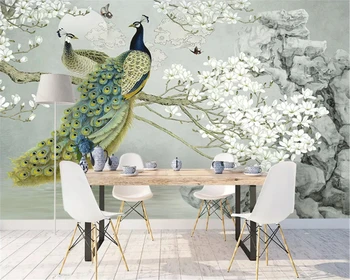 Beibehang Užsakymą mados asmenybės 3d tapetai naujas Kinų tapybos baltoji magnolija sofa-lova, TV foną, sienos dokumentų namų dekoro