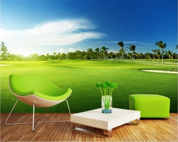 Beibehang Užsakymą tapetai, 3d foto freskos golfo, žolės kraštovaizdžio tapetai kambarį fone sienų tapybos 3d papel de parede