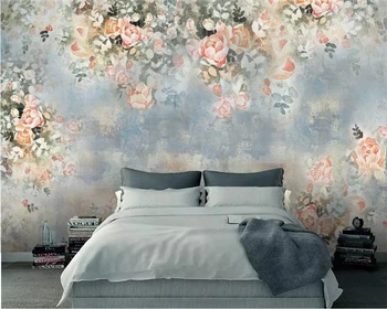 Beibehang Užsakymą tapetai retro rožių fono sienos šiuolaikinės ranka-dažytos gėlių foto tapetai tėtis peint 3d tapetai