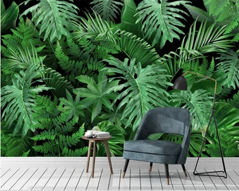 Beibehang Užsakymą šiuolaikinės papel de parede 3d tapetai žali lapai, tropinių augalų vėžlys atgal lapų sofa fone